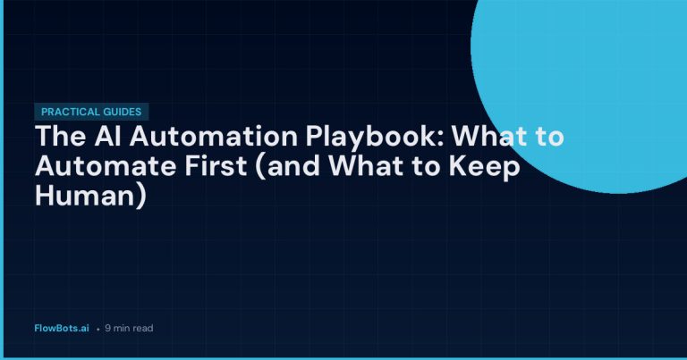 The AI Automation Playbook: What to Automate First (and What to Keep Human)