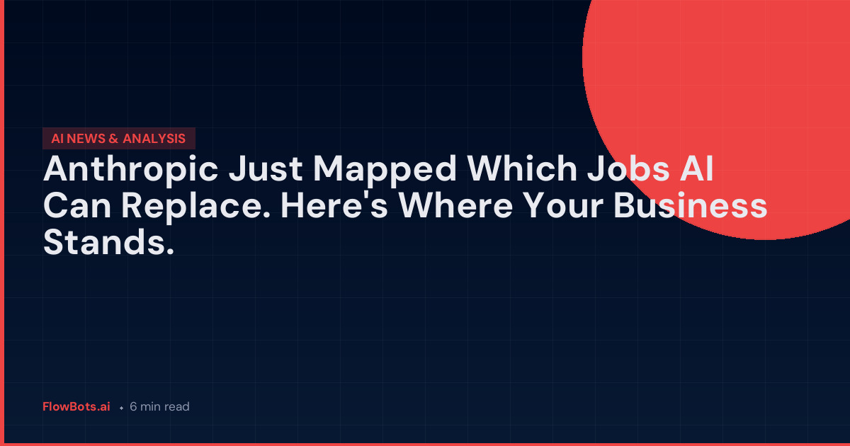 Anthropic Just Mapped Which Jobs AI Can Replace. Here’s Where Your Business Stands.