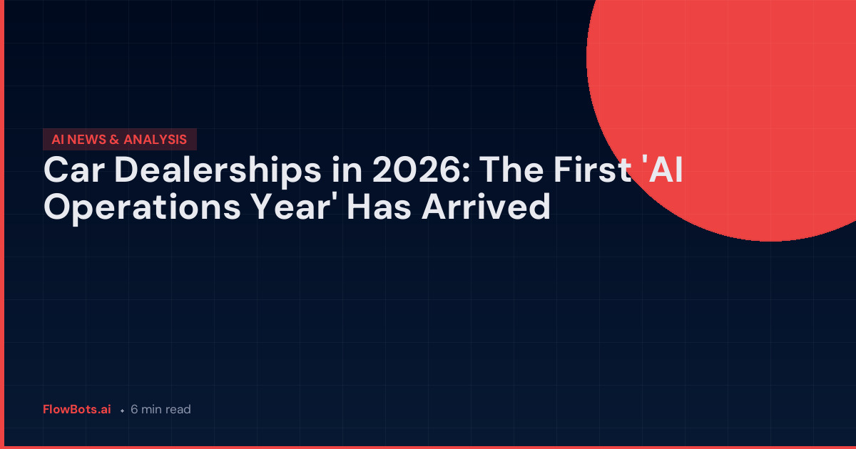 Car Dealerships in 2026: The First ‘AI Operations Year’ Has Arrived