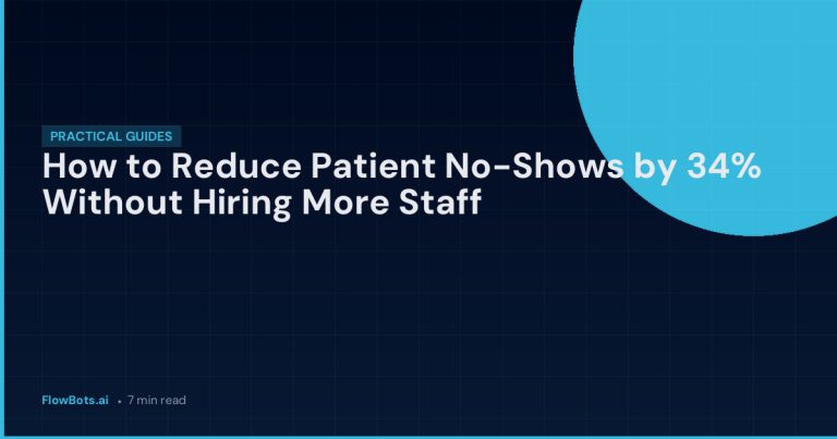 How to Reduce Patient No-Shows by 34% Without Hiring More Staff