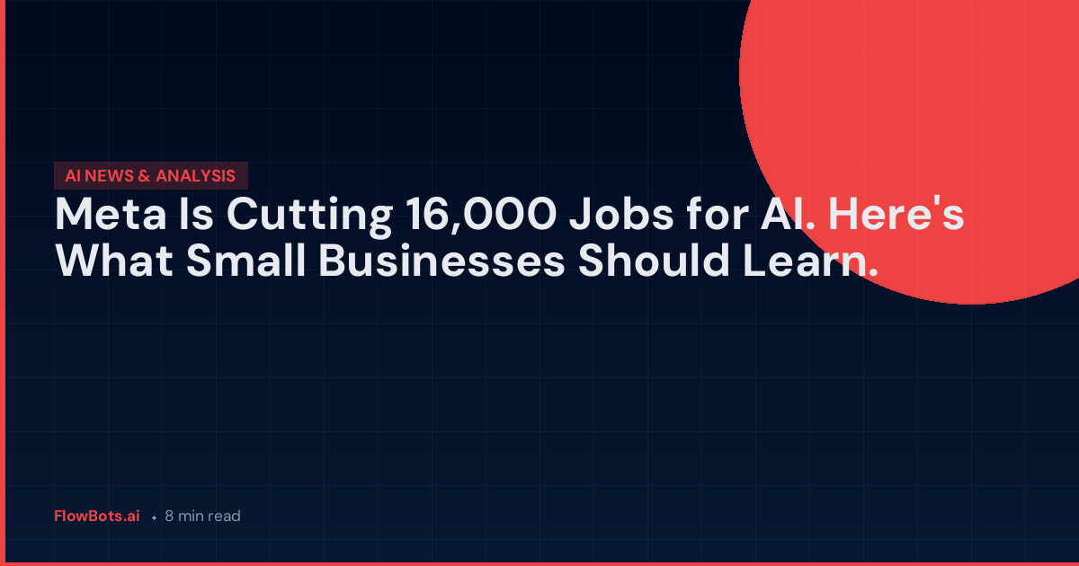 Meta Is Cutting 16,000 Jobs for AI. Here’s What Small Businesses Should Learn.